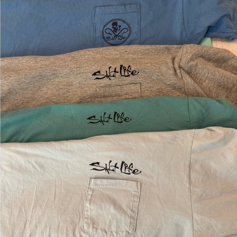 Salt Life Short Sleeve Tees Blue and Gray